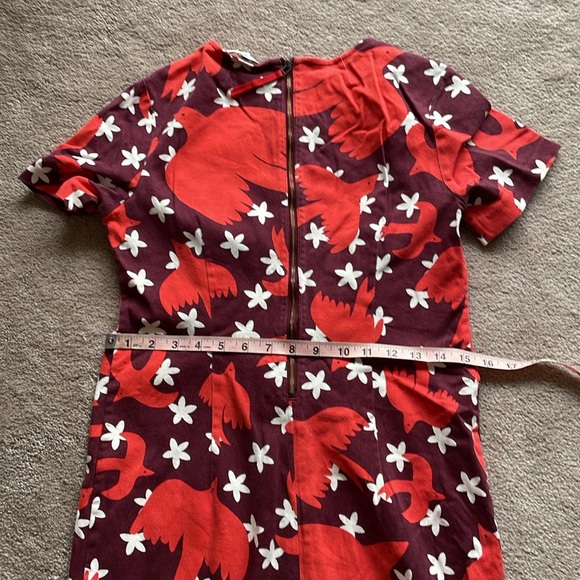 Adorable Bird Flower Floral Boden Dress Mini length 4 Long 4L - Picture 4 of 4